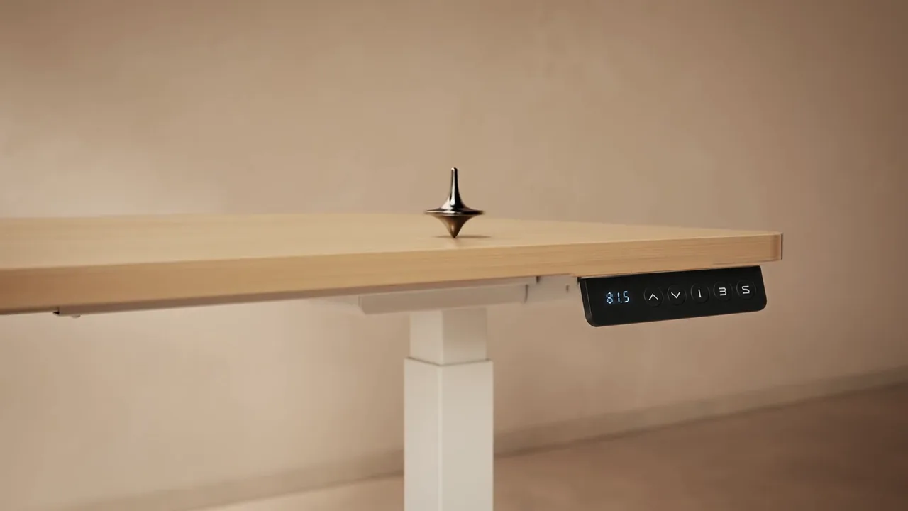 Elevano sto sa čigrom na ploči tokom prikaza stabilnosti